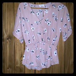 Floral blouse with buttons